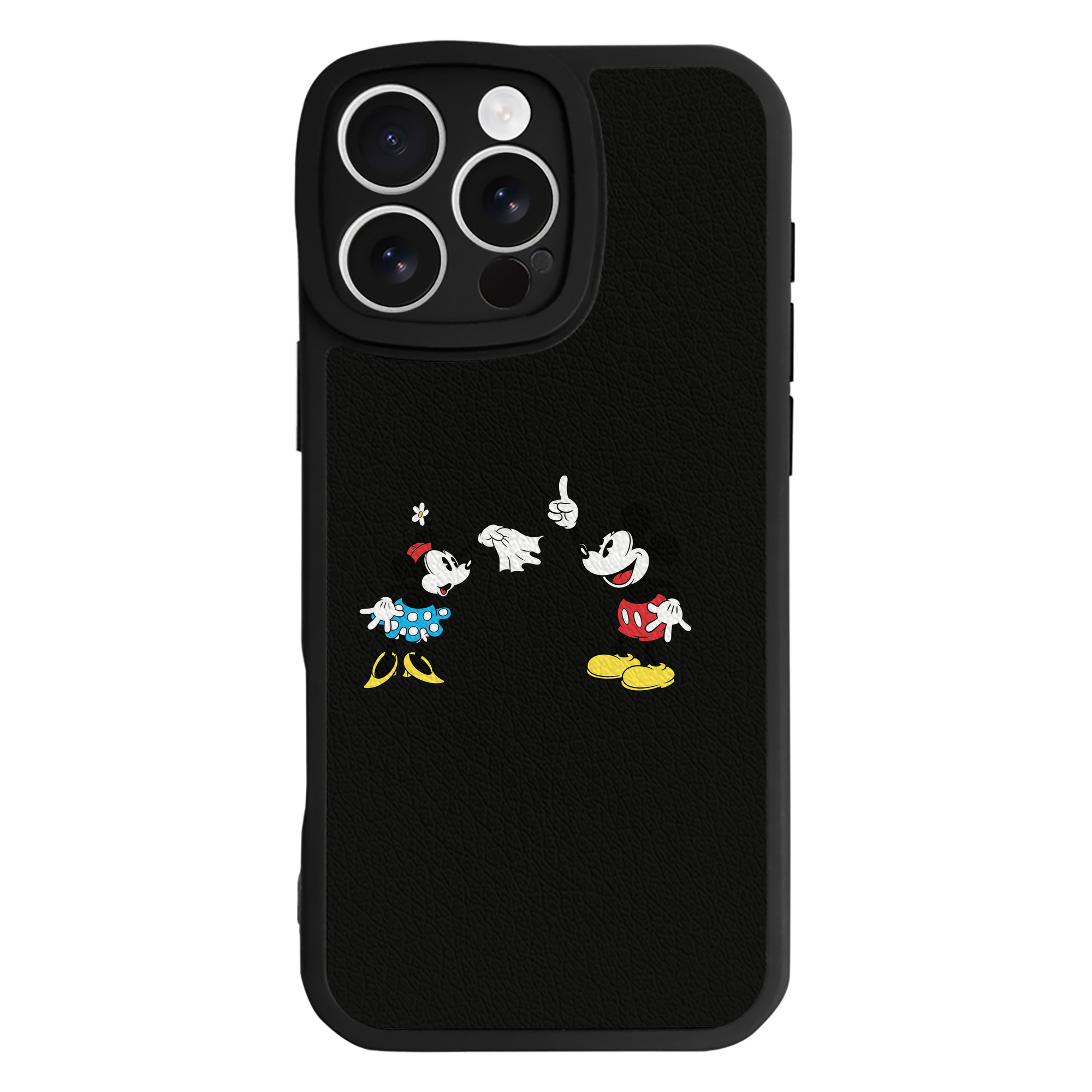 （画像用） ミッキーマウス Mickey Mouse 【iPhone 16シリーズ対応】シリコンスマホケース（レザー調） 材質：シリコン